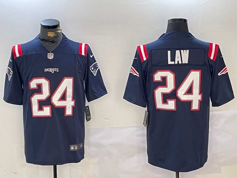 Men's New England Patriots Ty Law #24 Navy Retired Alternate Jersey